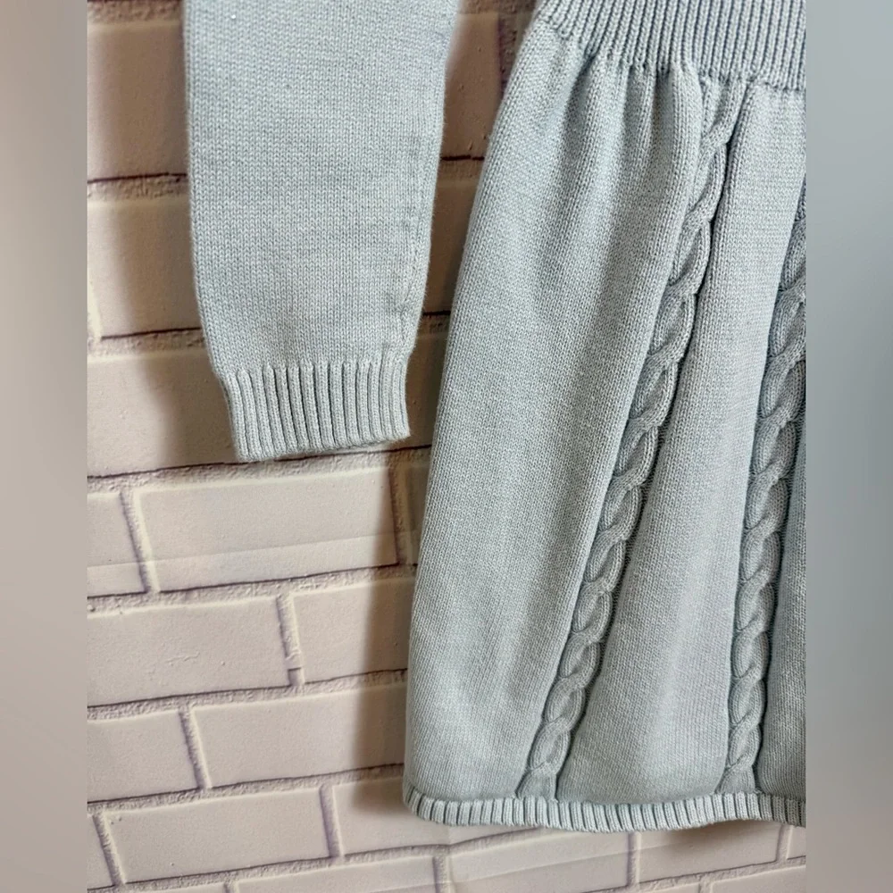 Gymboree Light Blue Cable Knit Sweater Dress Girls Size 10